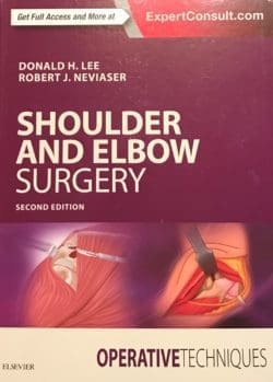 Textbook cover titled Shoulder and Elbow Surgery