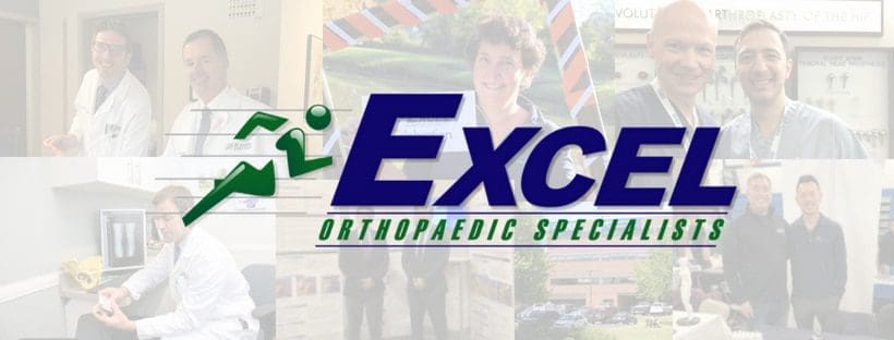 Excel Orthopaedic Specialists logo on top of a decorative banner